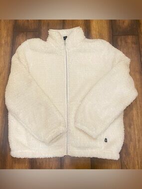 Skechers Cream Fuzzy Zip Jacket